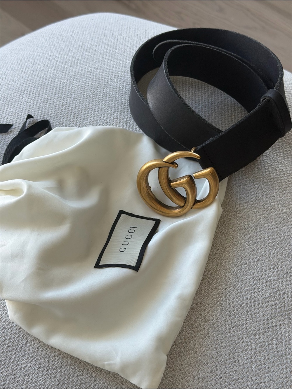 Authentic Gucci GG Marmont Wide Belt – Black Leather Size 95/38 – Made in Italy - Picture 7 of 9